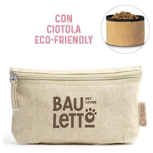 pochette cotone ecologico con kit accoglienza animale hotel