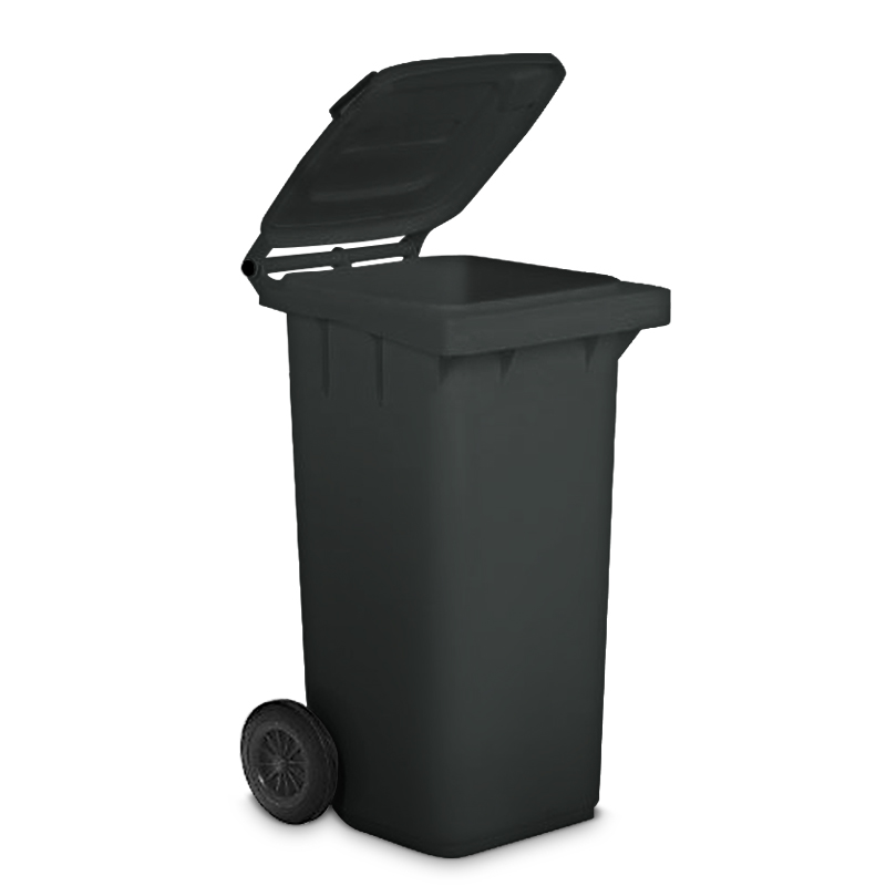 pattumiera differenziata con ruote grigio plastica riciclata