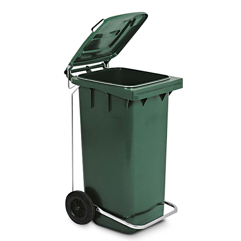 pattumiera differenziata con ruote pedale plastica riciclata