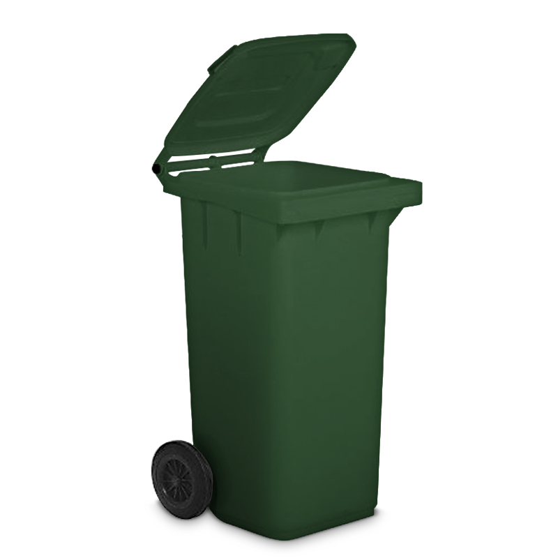 pattumiera differenziata con ruote verde plastica riciclata